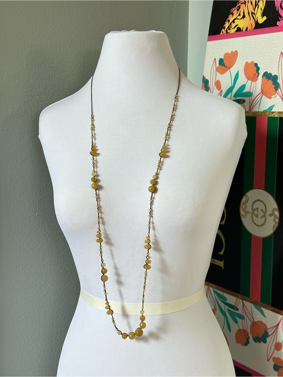 Chan Luu Jewelry - Chan Luu 925 Sterling Silver Yellow Stone Beaded Macrame 43" Long Necklace Fairy